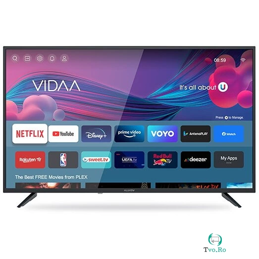 Allview Televizor Allview 43iPlay6000-F, 108 cm, Smart TV, FullHD, LED, Clasa E, Negru la 879.00 lei ron