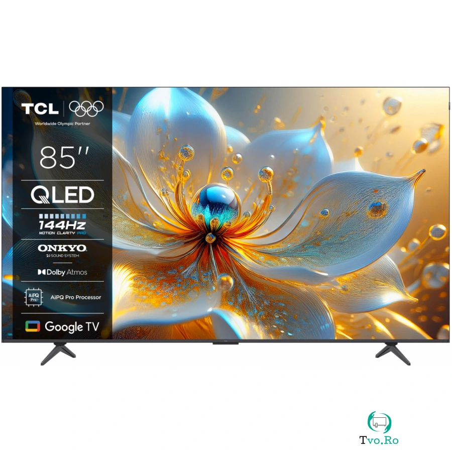 TCL Televizor TCL QLED 85T8C, 215 cm, Smart Google TV, 4K Ultra HD, (Model 2025), Negru la 5,621.99 lei ron
