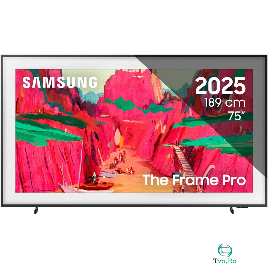 Samsung Televizor Samsung Neo QLED The Frame Pro 75LS03FW, 189 cm, Smart, 4K Ultra HD, Clasa G (Model 2025), Negru
