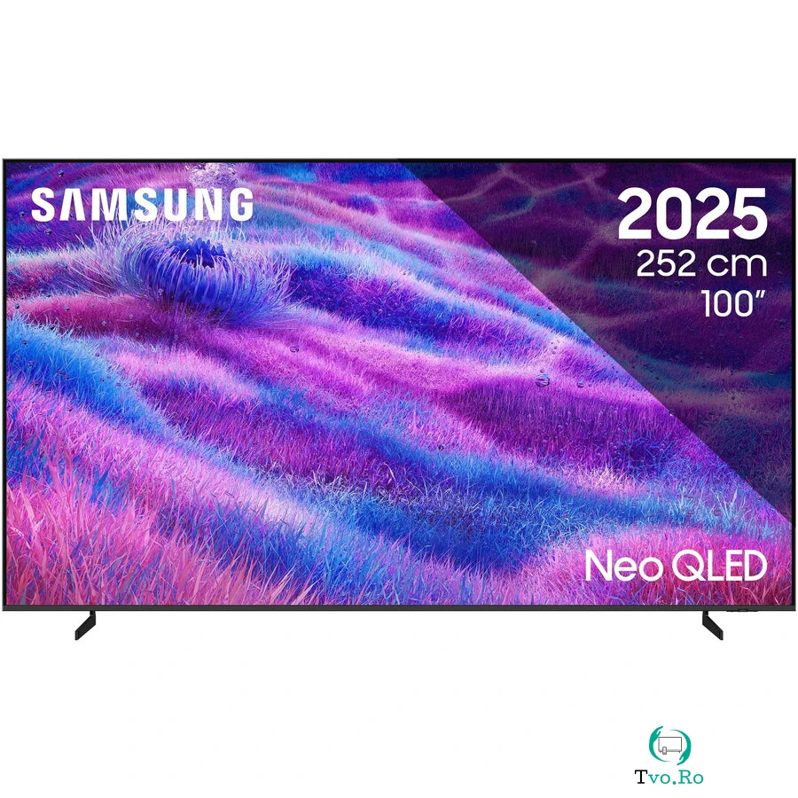 Samsung Televizor Samsung MiniLED Neo QLED 100QN80F, 252 cm, Smart, 4K Ultra HD, 100 Hz, Clasa F (Model 2025), Argintiu