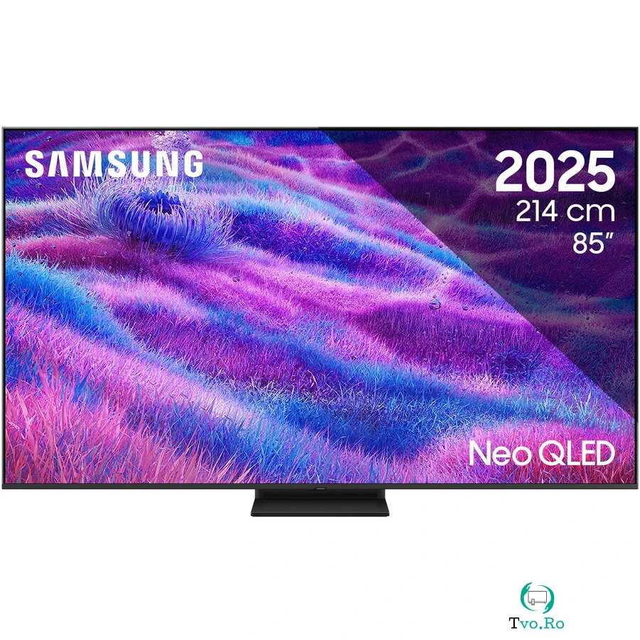 Samsung Televizor Samsung MiniLED Neo QLED 85QN80F, 214 cm, Smart, 4K Ultra HD, 100 Hz, Clasa F (Model 2025), Argintiu