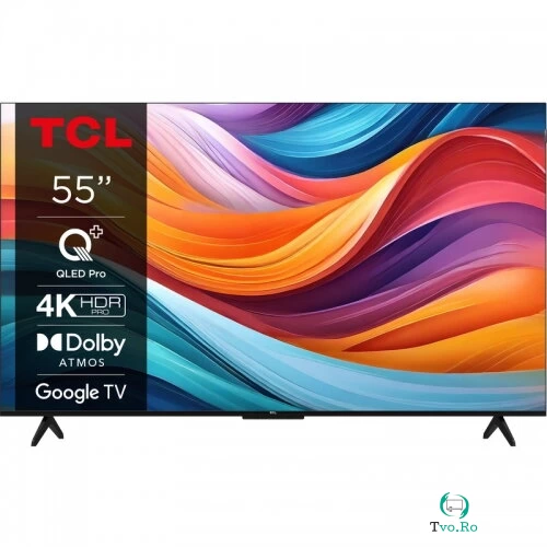 TCL Televizor QLED TCL Smart 55T7B Seria T7B, 55inch, Ultra HD 4K, Negru la 1,739.00 lei ron