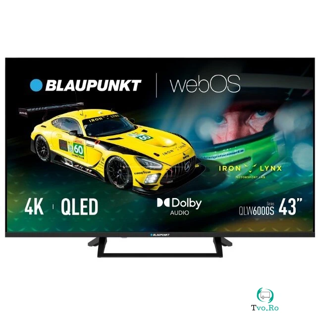 Televizor 43inch 108cm QLED 4K UHD DVB-T2/C/S2 Smart TV Wi-Fi Bluetooth 3xHDMI 2xUSB 60Hz Negru