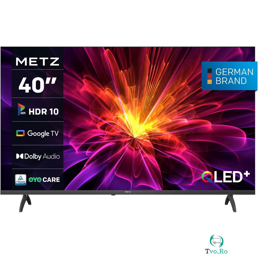 METZ Televizor METZ QLED 40MQE7000, 100 cm, Smart Google TV, Full HD, Clasa E, Negru la 954.99 ron
