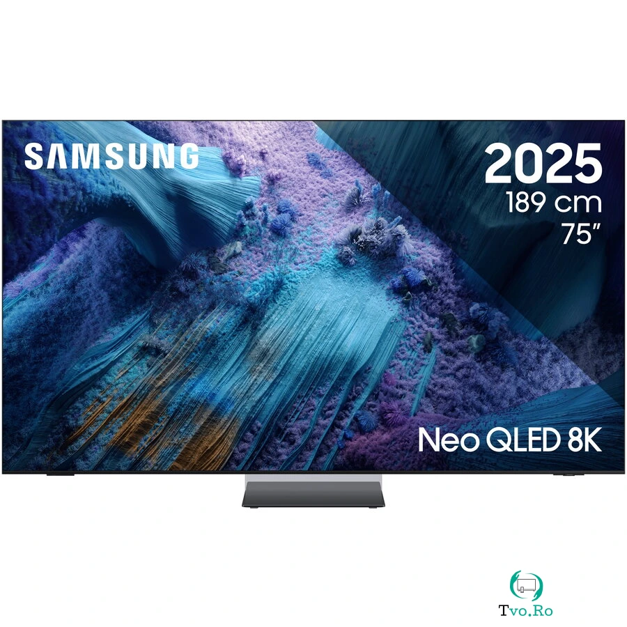 Samsung Televizor Samsung MiniLED Neo QLED 75QN990F, 189 cm, Smart, 8K, 100 Hz, Clasa G (Model 2025), Negru la 18,518.99 lei ron