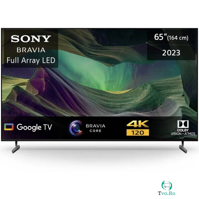 Sony Televizor Sony BRAVIA LED 65X85L, 164 cm, Smart Google TV, 4K Ultra HD, 100Hz, Clasa F, Negru