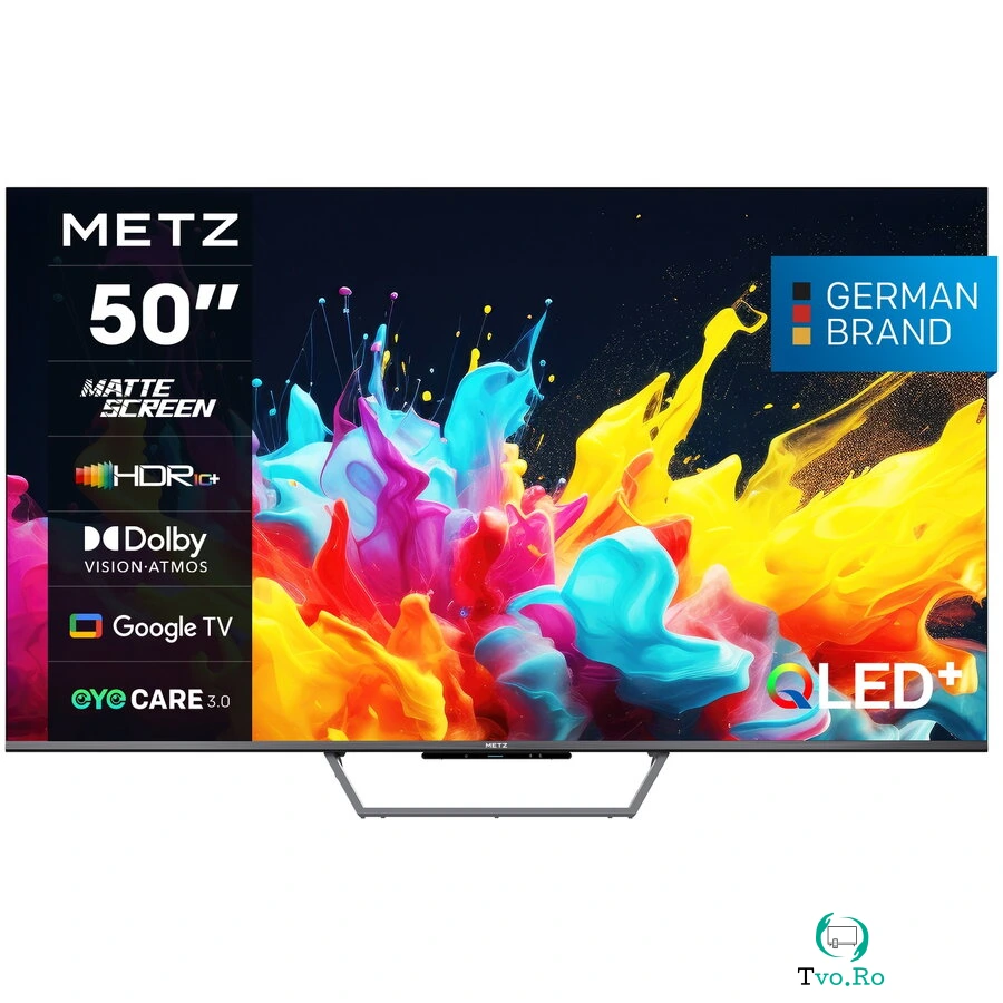 METZ Televizor METZ QLED 50MQE7600, 126 cm, Smart Google TV, 4K Ultra HD, Clasa F (Model 2024), Gri la 1,759.99 lei ron