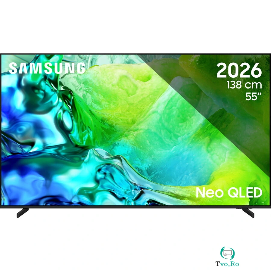 Samsung Televizor Samsung MiniLED Neo QLED 55QN80H, 138 cm, Smart, 4K Ultra HD, 144 Hz, Clasa E(Model 2026), Negru la 4,613.99 lei ron