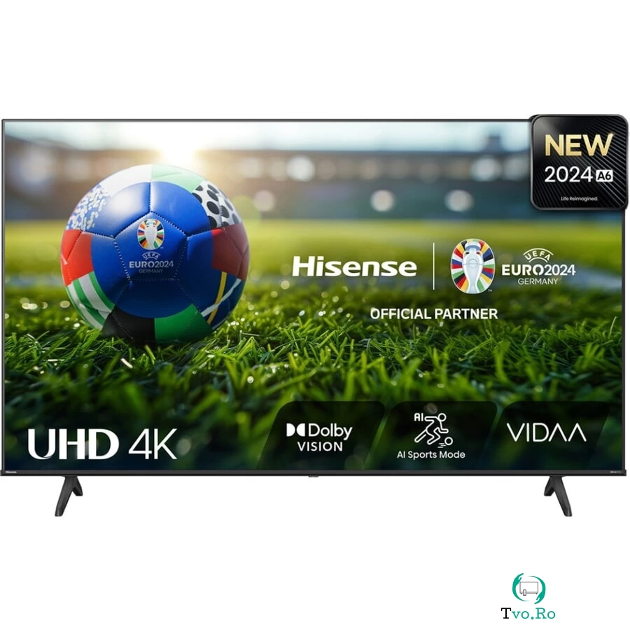 HISENSE Televizor LED Hisense 50A6N, 127 cm, 50, Ultra HD 4K, Smart TV, WiFi, CI+, 3840 x 2160 pixeli, Negru