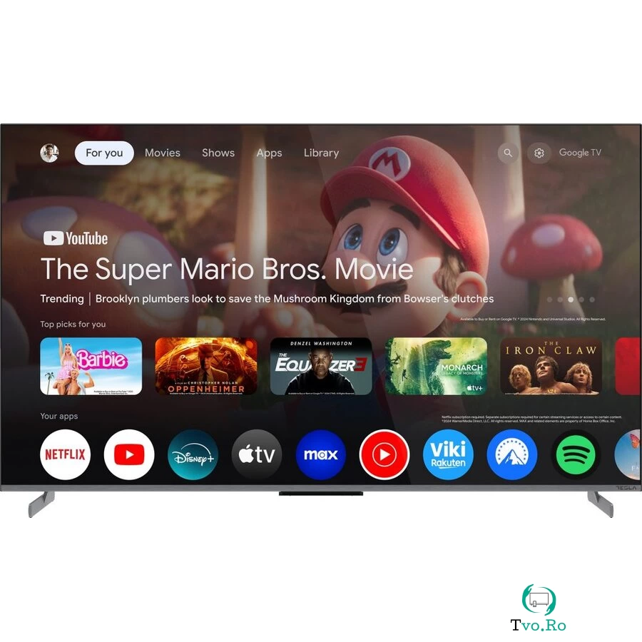Televizor Google TV QLED G55S949GUS 139Cm UHD VESA 300x200Mm Gri la 2,299.99 lei ron